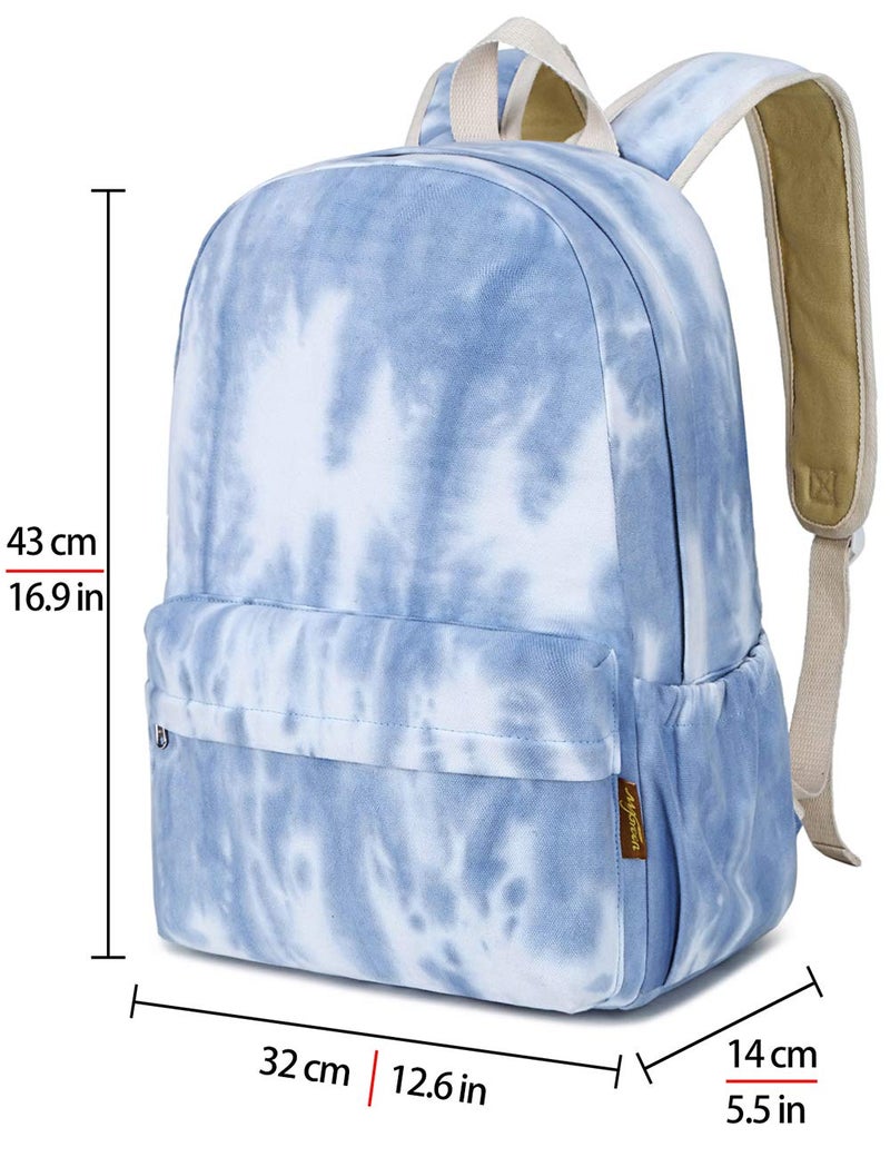 mygreen Canvas School Bag Backpack Girls, Ranibow Style Unisex Fashionable Canvas Zip Backpack School College Laptop Bag for Teens Girls Students - Image 3